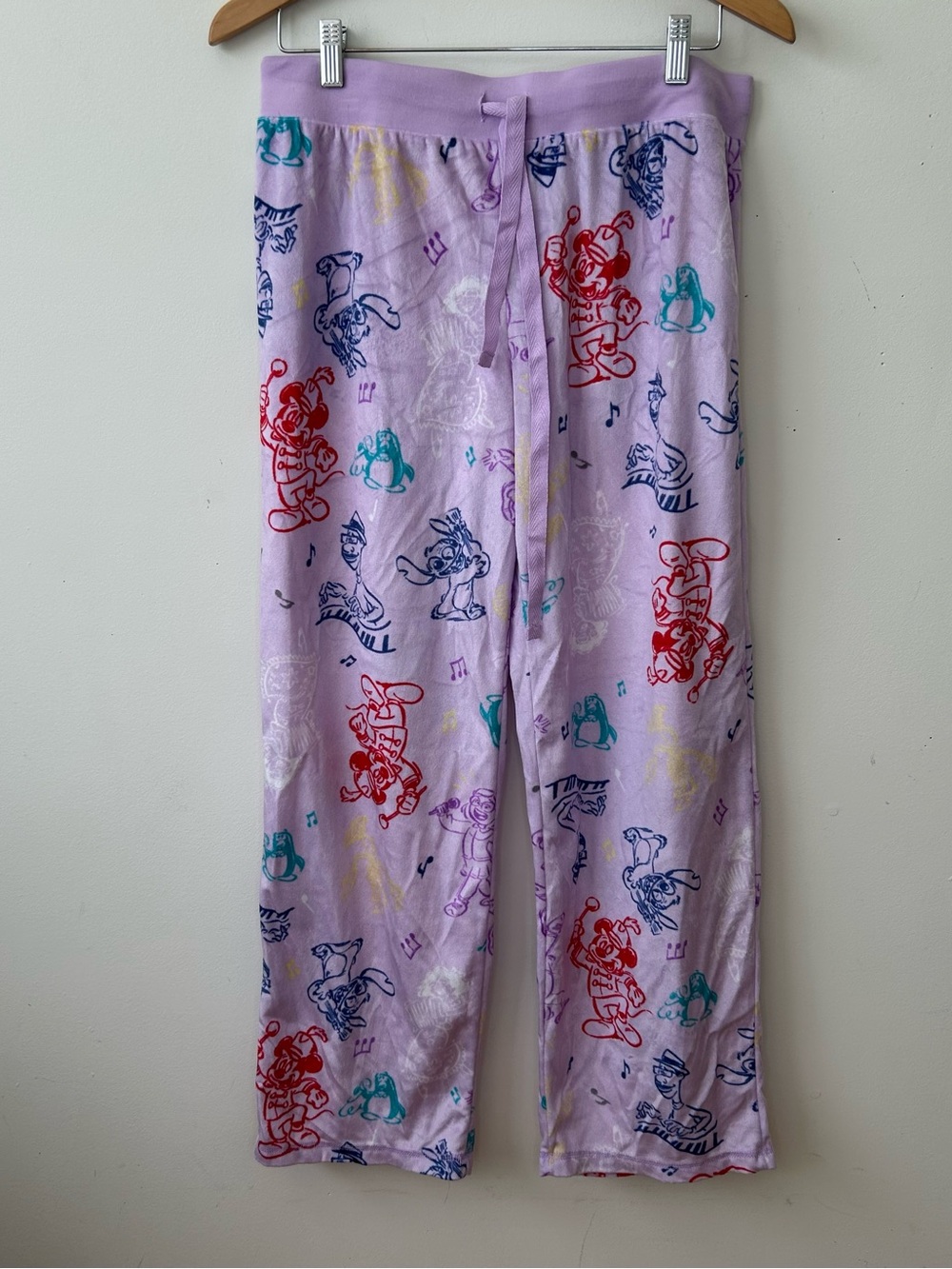 Disney Mickey Mouse Purple Musical Pajama Pants 100 Anniversary Drawstring M - Picture 5 of 6